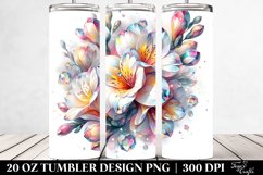 20 Oz Tumbler Sublimation | Abstract Glossy Freesia Made of Product Image 2