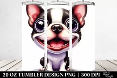 Crazy Boston Terrier Cartoon | 20 Oz Tumbler Product Image 2