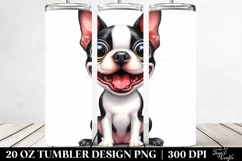 Crazy Boston Terrier Cartoon | 20 Oz Tumbler Product Image 2