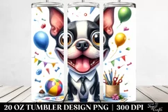 Crazy Boston Terrier Cartoon | 20 Oz Tumbler Product Image 2