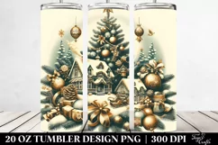 Retro Christmas Tree Clipart, Transparent 20 Oz Tumbler Product Image 2