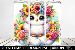 Cute Owl with Flower Crown 20 Oz Tumbler Product Image 2