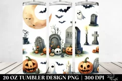 Simple Halloween Graveyard Clipart 20 Oz Tumbler Product Image 2