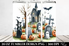 Simple Halloween Graveyard Clipart 20 Oz Tumbler Product Image 2
