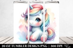 Cute Baby Unicorn in Style | 20 Oz Tumbler Product Image 2