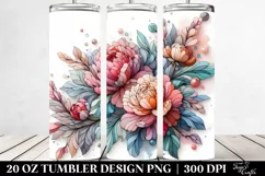 Abstract Stained Peony 20 Oz Tumbler Product Image 2