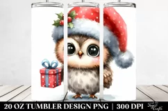 Baby Owl with Santa Hat 20 Oz Tumbler Product Image 2