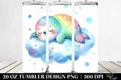 Colorful Sleeping Seal on Cloud | 20 Oz Tumbler Product Image 2