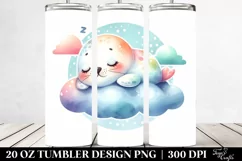 Colorful Sleeping Seal on Cloud | 20 Oz Tumbler Product Image 2