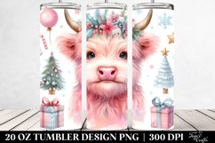 Goofy Pink Highland Cow 20 Oz Tumbler Product Image 2