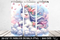 Cute Baby Unicorn Surrounded by Petals | 20 Oz Tumbler Product Image 2