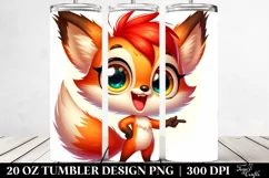 Colorful Baby Fox Cartoon | 20 Oz Tumbler Product Image 2