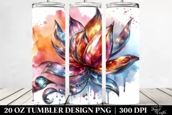 20 Oz Tumbler Sublimation | Shiny Magnolia | Watercolor Product Image 2