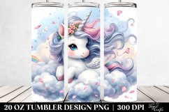 Cute Baby Unicorn with Spring Petals | 20 Oz Tumbler Product Image 2