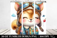 Colorful Baby Squirrel in Aviator Suit | 20 Oz Tumbler Product Image 2
