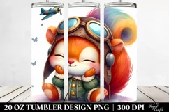 Colorful Baby Squirrel in Aviator Suit | 20 Oz Tumbler Product Image 2