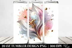 Abstract Glossy Snowdrop 20 Oz Tumbler Product Image 2