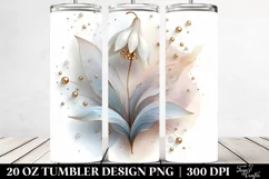 Abstract Glossy Snowdrop 20 Oz Tumbler Product Image 2