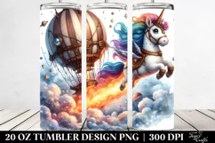 Cute Unicorn Diving from Meteor | 20 Oz Tumbler Product Image 2