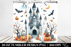 Simple Halloween Castle Clipart 20 Oz Tumbler Product Image 2