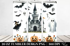 Simple Halloween Castle Clipart 20 Oz Tumbler Product Image 2