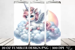 Cute Baby Unicorn on Cloud | 20 Oz Tumbler Product Image 2
