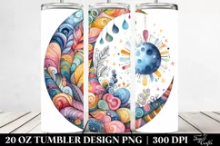 Colorful Moon Watercolor | 20 Oz Tumbler Product Image 2