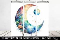 Colorful Moon Watercolor | 20 Oz Tumbler Product Image 2