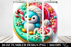 Pastel Marzipan Penguin with Candy Edges 20 Oz Tumbler Product Image 2