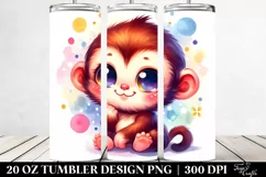 Colorful Baby Monkey Posed | 20 Oz Tumbler Product Image 2
