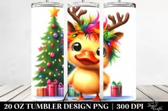 Expressive Duck with Reindeer Horns 20 Oz Tumbler Product Image 2