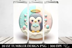 Pastel Marzipan Penguin with Candy Edges 20 Oz Tumbler Product Image 2