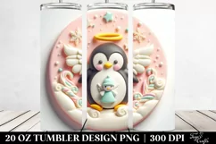 Pastel Marzipan Penguin with Candy Edges 20 Oz Tumbler Product Image 2