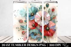 Abstract Stained Poppy 20 Oz Tumbler Product Image 2