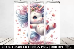 Cute Unicorn Spring Petals | 20 Oz Tumbler Product Image 2