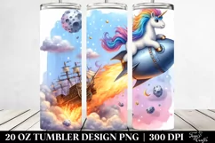 Cute Unicorn Diving from a Meteor | 20 Oz Tumbler Product Image 2