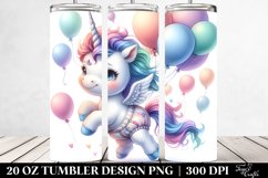 Cute Unicorn Balloons | 20 Oz Tumbler Product Image 2