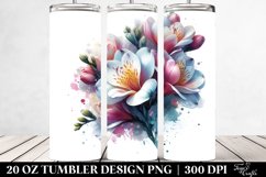 20 Oz Tumbler Sublimation | Glossy Freesia Watercolor Product Image 2
