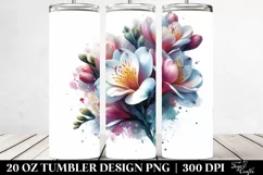 Watercolor Freesia Splash | 20 Oz Tumbler Product Image 2