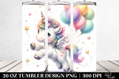 Cute Unicorn Balloons | 20 Oz Tumbler Product Image 2