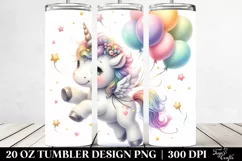 Cute Unicorn Balloons | 20 Oz Tumbler Product Image 2