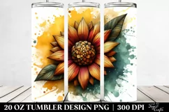 Abstract Stained Sunflower | 20 Oz Tumbler Product Image 2