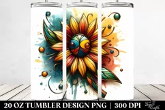 Abstract Stained Sunflower | 20 Oz Tumbler Product Image 2