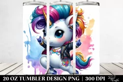 Baby Unicorn Jumping | 20 oz Tumbler Product Image 2