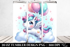 Cute Unicorn Balloons | 20 Oz Tumbler Product Image 2