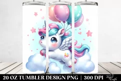 Cute Unicorn Balloons | 20 Oz Tumbler Product Image 2