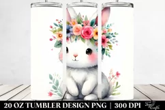 Cute Rabbit with Flower Crown | 20 oz Tumbler Product Image 2