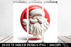 Simple Santa Round Image, Transparent 20 Oz Tumbler Product Image 2