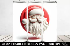 Simple Santa Round Image, Transparent 20 Oz Tumbler Product Image 2