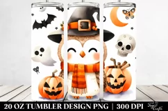 Very Simple Funny Halloween Clipart with Owl Product Image 2